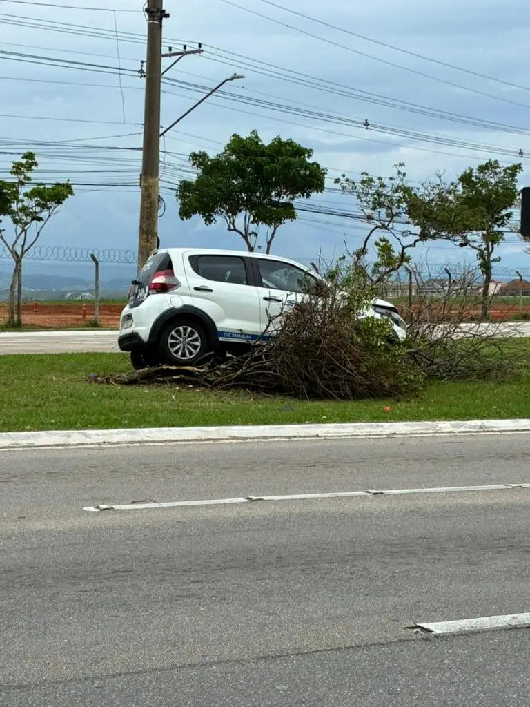 Motorista sofre apagão e bate em árvores na Cassiano Ricardo