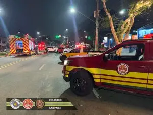 Acidente com três veículos deixa duas pessoas feridas na zona sul de São José