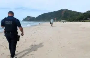 Mulher é multada em R$ 2 mil por levar cachorro de grande porte à Praia de Cambury, em São Sebastião