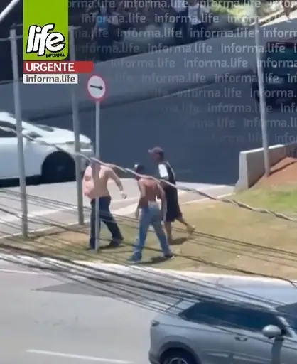 Agressão de dois contra um ao lado da ponte estaiada em São José