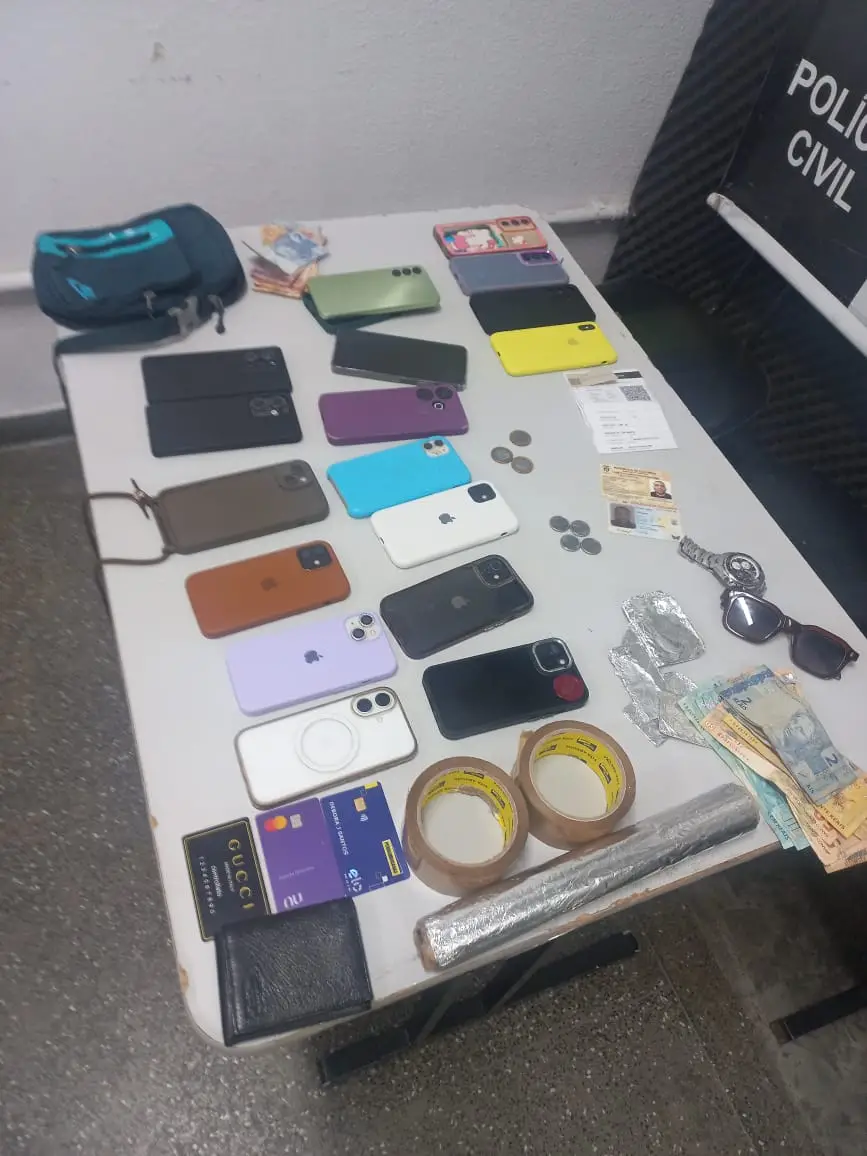 Polícia apreendeu 13 celulares furtados durante evento musical no município.