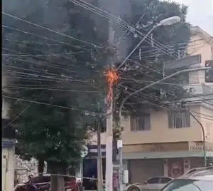 Incêndio atinge rede elétrica no centro de São José dos Campos