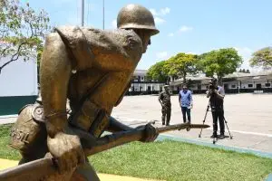 FPP 6854 - Gravação do programa no museu do 6º Batalhão de Infantaria Leve, em Caçapava. (Foto: Flávio Pereira)