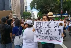 Centenas protestam na Avenida Paulista por justiça ao cão Orelha morto após tortura em SC