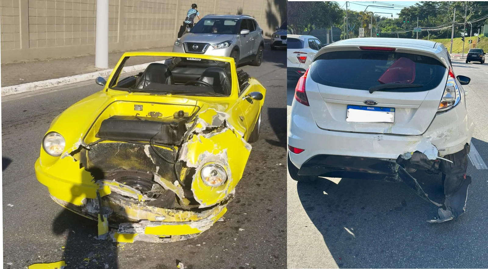 Acidente envolvendo três carros é registrado na avenida Eduardo Cury em São José dos Campos