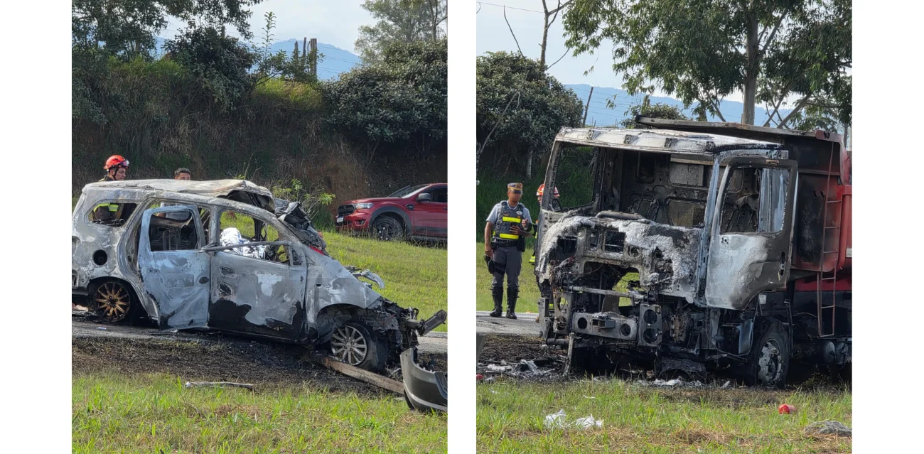 Acidente entre caminhão e Chevrolet Spin deixou três mortos na Rodovia Floriano Rodrigues Pinheiro.
