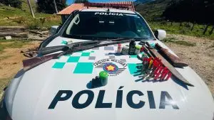Armas, munições e materiais relacionados à caça foram apreendidos durante fiscalização em Pindamonhangaba.