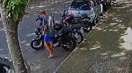 Câmera flagra furto de moto no Jardim Aquarius