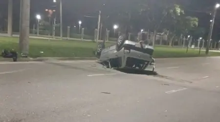 Curva da Linneu de Moura registra mais um acidente durante a madrugada