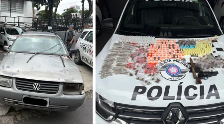 Polícia Militar apreendeu veículo, drogas e prendeu três pessoas após roubo no Jardim Satélite