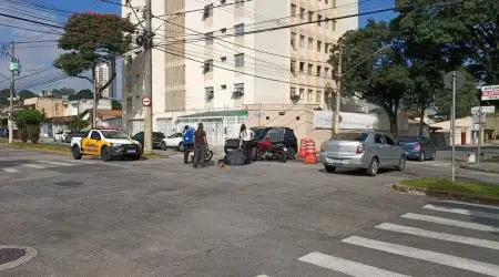Jardim Bela Vista, acidente em São José, motociclista ferido, Corpo de Bombeiros