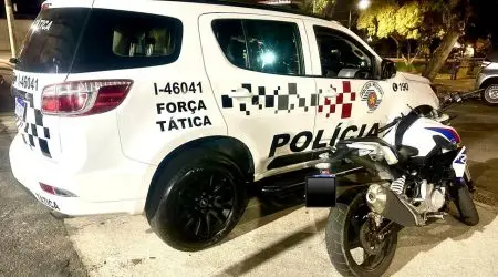 Motocicleta furtada é recuperada no Jardim da Granja pela Força Tática