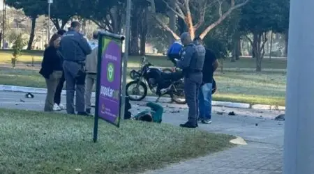 Motociclista fica ferido após colisão com carro no Jardim Aquarius