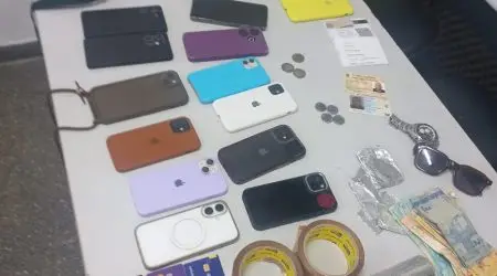 Polícia apreendeu 13 celulares furtados durante evento musical no município.