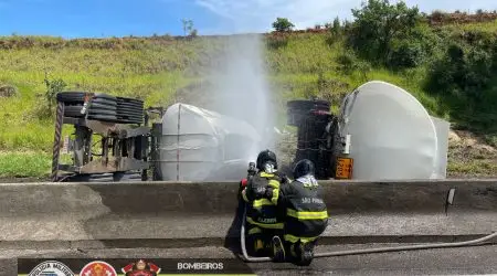 Via Dutra segue congestionada após acidente com caminhão de combustível