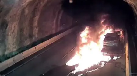 Incêndio no Túnel da Tamoios bloqueia acesso a São José dos Campos