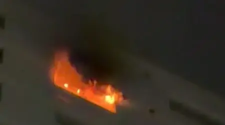 Corpo de Bombeiros atuou em incêndio em apartamento na Vila Branca, em Jacareí, na madrugada desta sexta-feira (31).