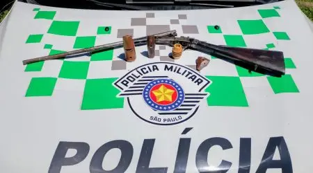 Polícia Ambiental apreendeu espingarda após denúncia de caça ilegal em Paraibuna