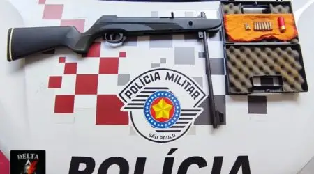 Polícia Militar apreendeu arma e munições após denúncia de violência doméstica
