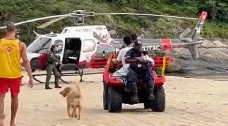 Família é salva de afogamento na Praia do Bonete, em Ilhabela, após ser arrastada por onda