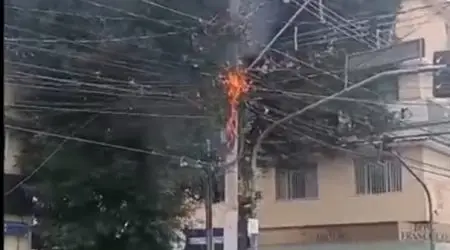 Incêndio atinge rede elétrica no centro de São José dos Campos