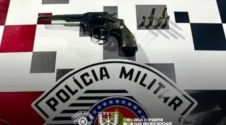 Força Tática apreende adolescente armado em movimentada avenida de Taubaté